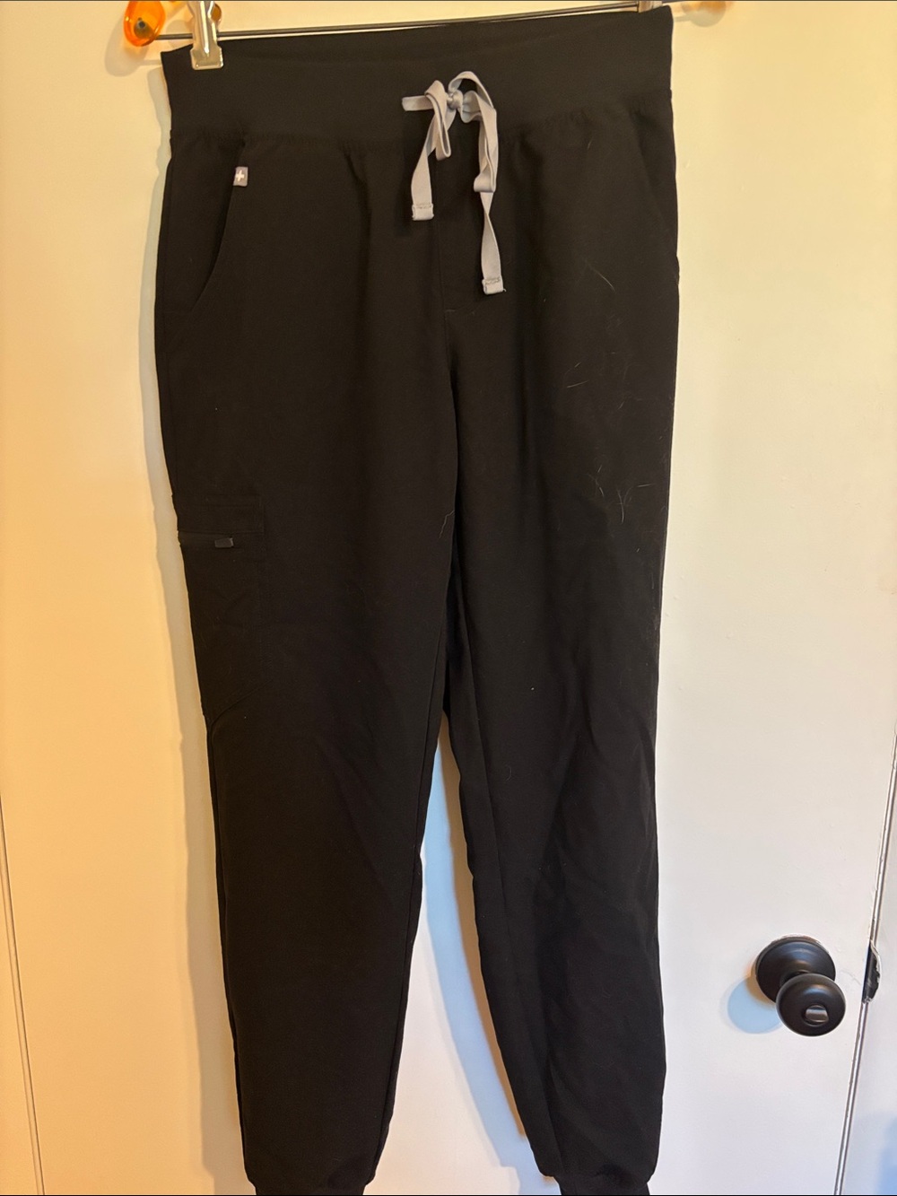 FIGS Black scrubs Jogger Pants with Gray Drawstring